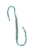 Set Of 2: Rida Pine Green Thread & Antique Plated Brass Beaded Anklets