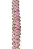 Set Of 2: Zaina Pink Thread & Antique Plated Brass Beaded Anklets