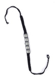 Set Of 2: Bini Black Thread & Antique Plated Brass Beaded Anklets
