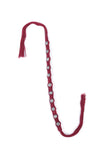 Set Of 2: Ipsha Maroon Thread & Antique Plated Brass Beaded Anklets
