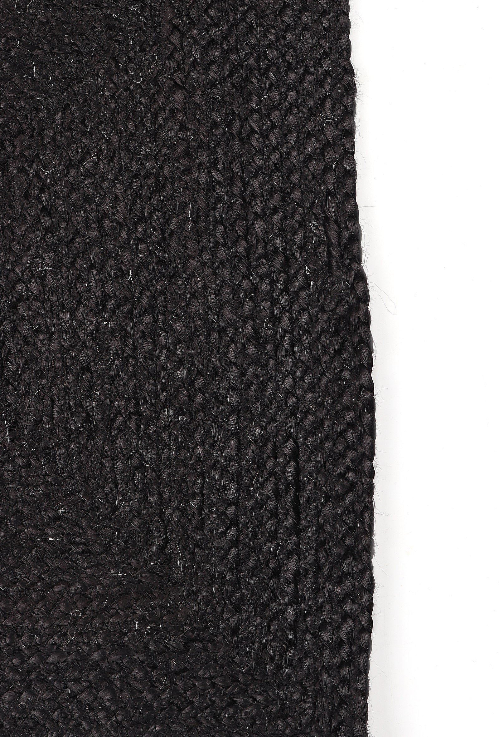 Set Of 4: Black Square Braided Jute Placemats