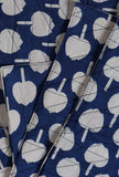 White-Blue Ajrakh 6 Quilted Mats and Runner Set