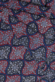 Red-Blue Quilted Ajrakh Runner And 6 Mats Set