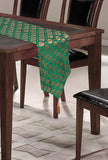 Dark Green Banarasi Brocade Table Runner