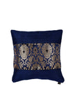 Set Of 2:Royal Blue Brocade Cushion Covers