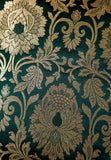 Set Of 2:Emerald Green Brocade Cushion Covers