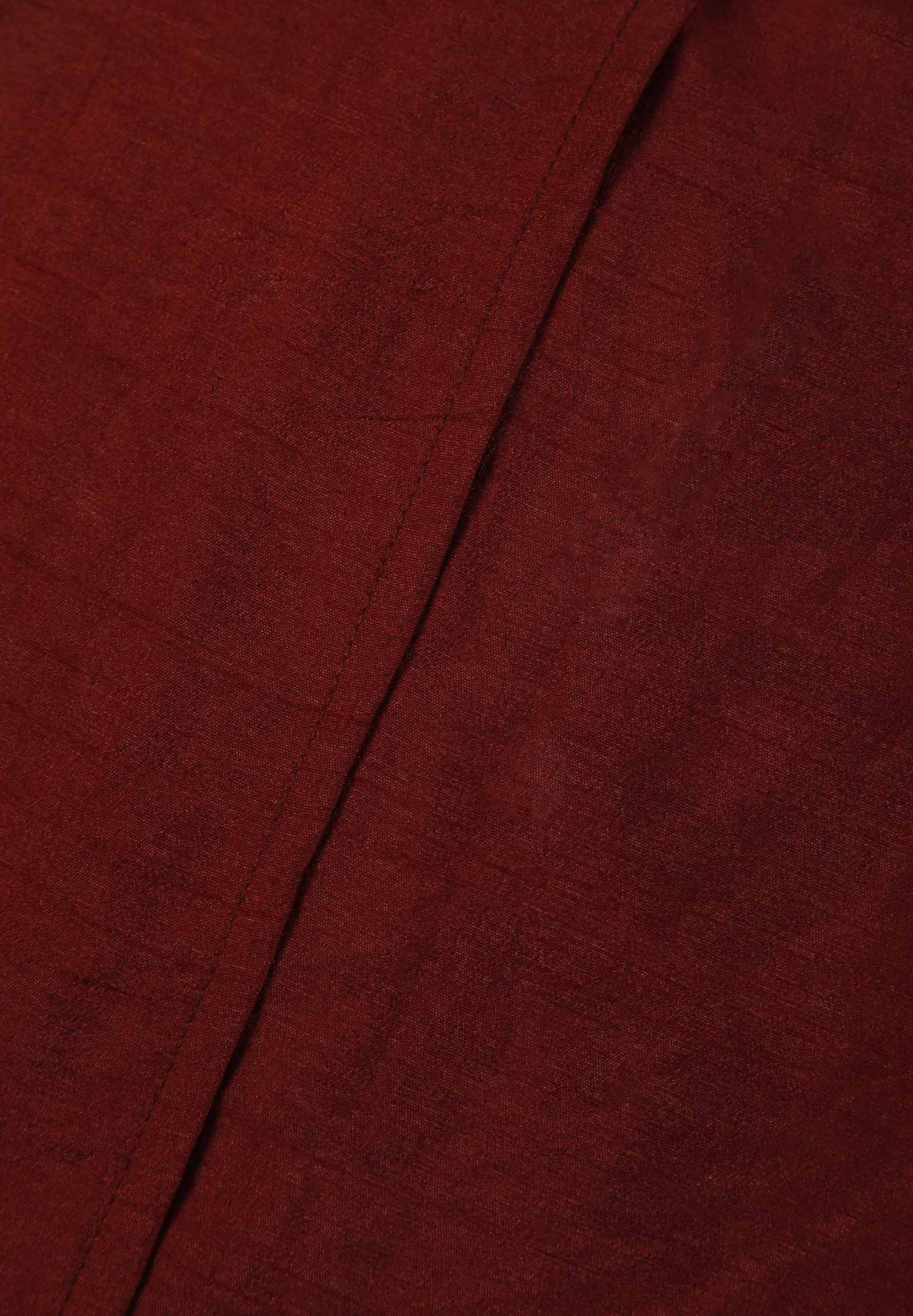 Set Of 2:Deep Red Brocade Cushion Covers