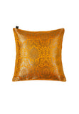 Set Of 2:Yellow Floral Brocade Cushion Covers