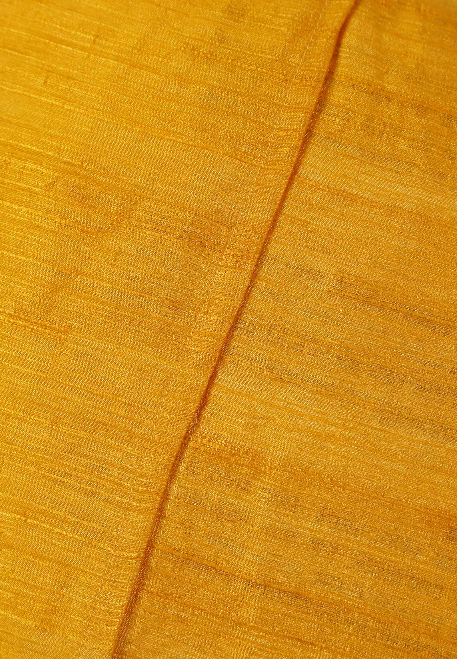 Set Of 2:Yellow Floral Brocade Cushion Covers