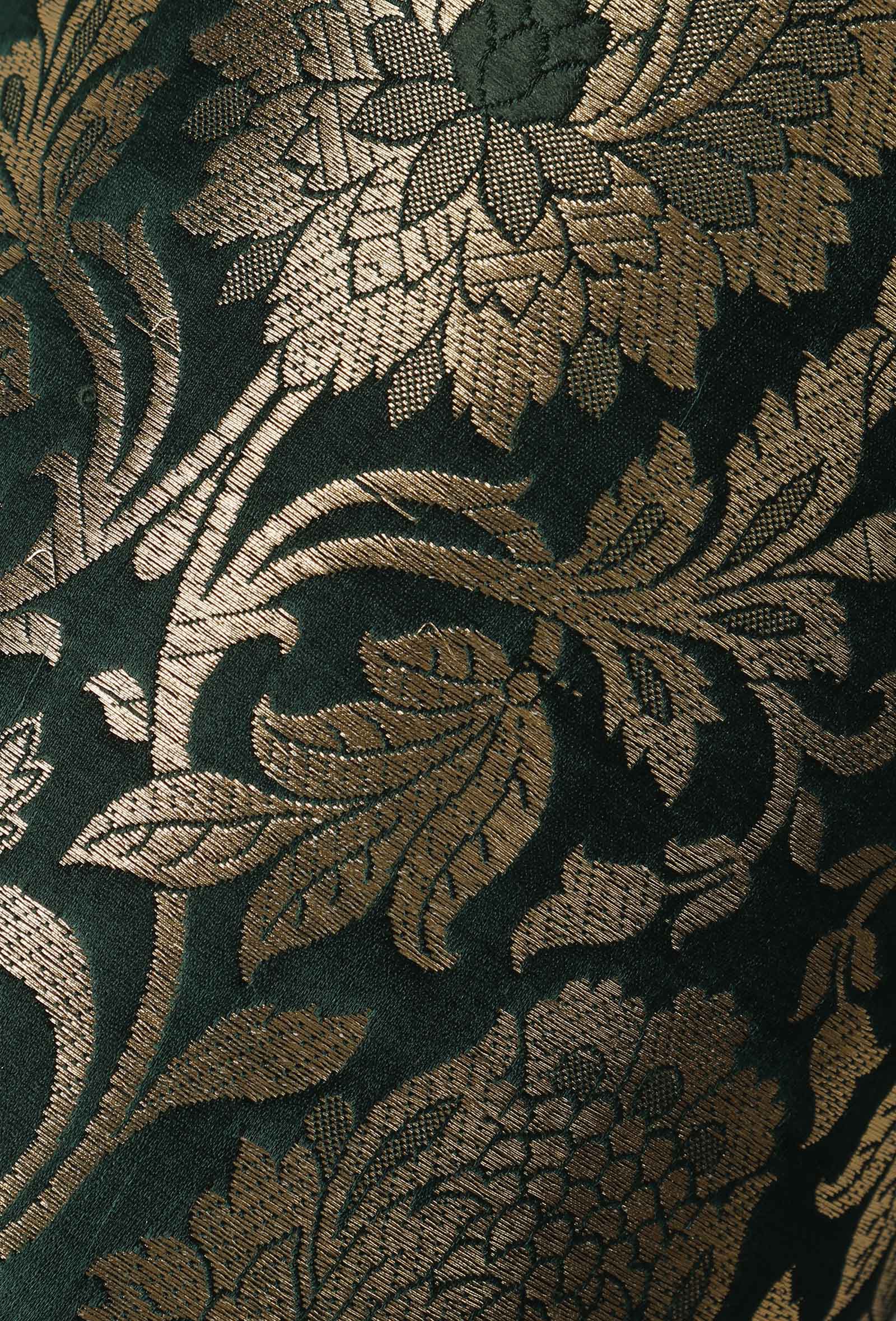 Set of 2: Green Emerald Brocade Bolsters Cover