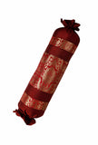 Set Of 2: Deep Red Brocade Bolsters Cover