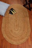 Isla Oval Rectangle pattern Handcrafted Jute Rug