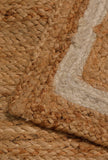 Elena White Stripe Rectangle pattern Handcrafted Jute Rug