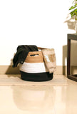 Oslo White and Beige Cotton Jute Basket