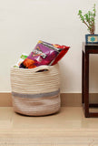 Fluff White Cotton Jute Basket