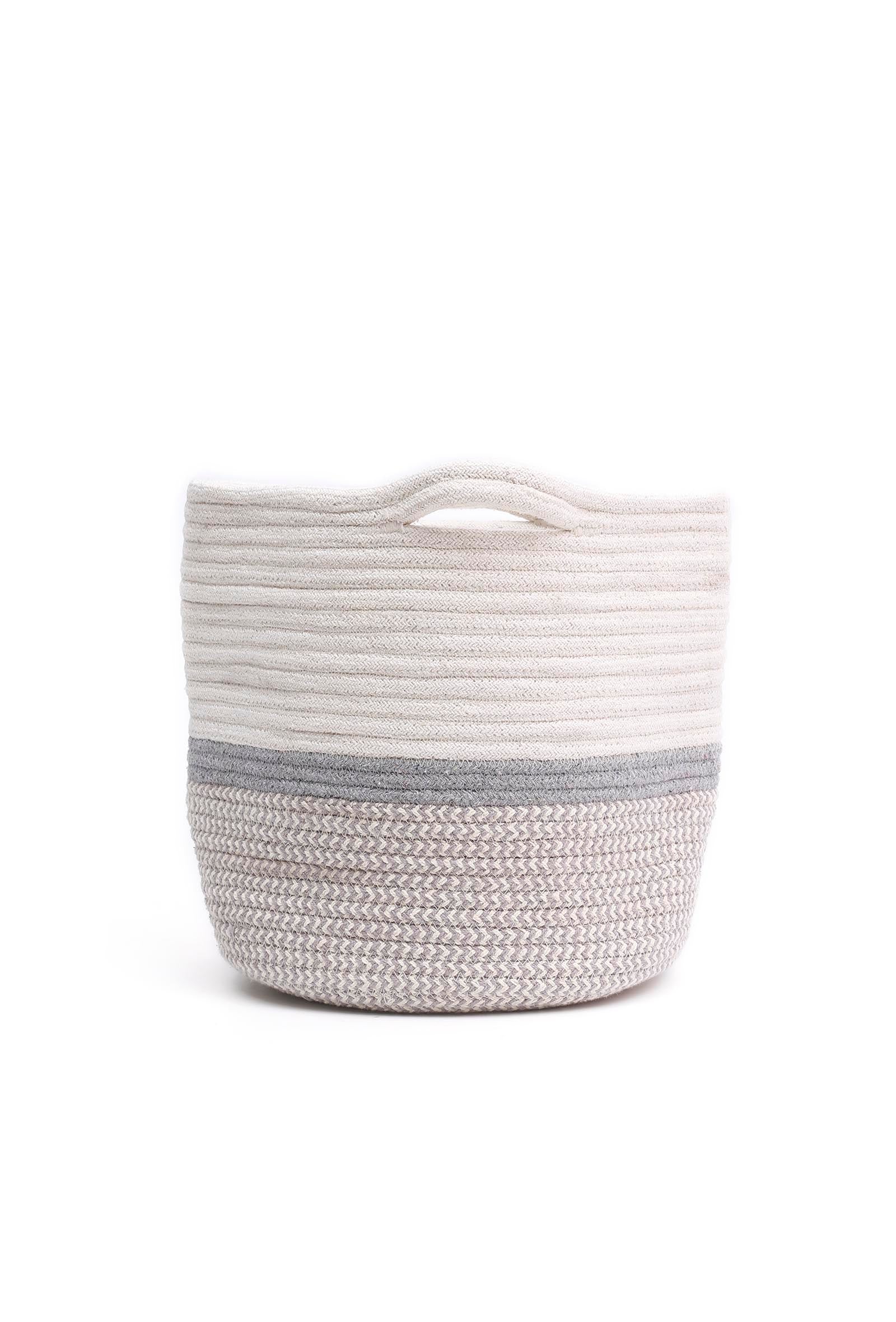 Fluff White Cotton Jute Basket
