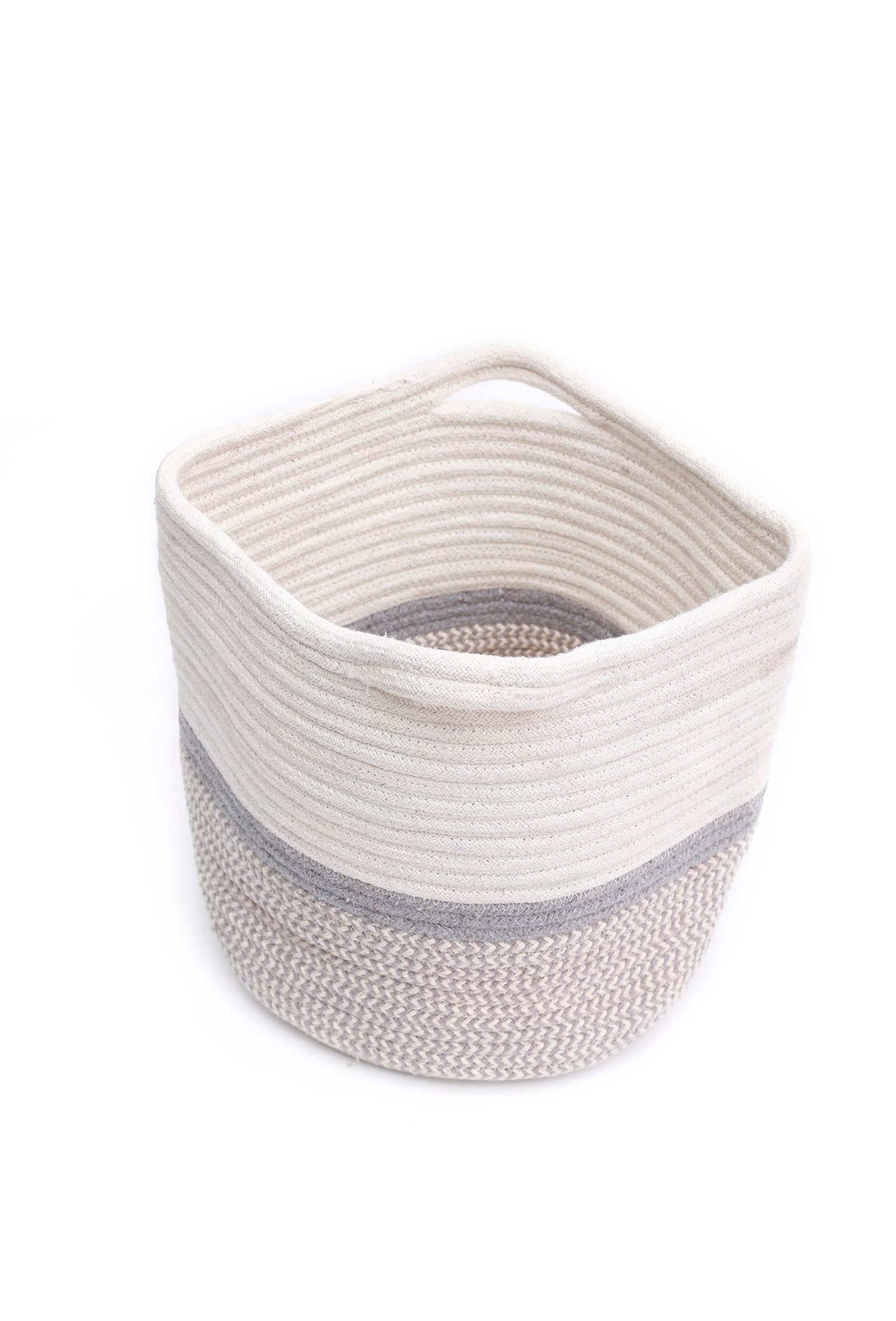 Fluff White Cotton Jute Basket