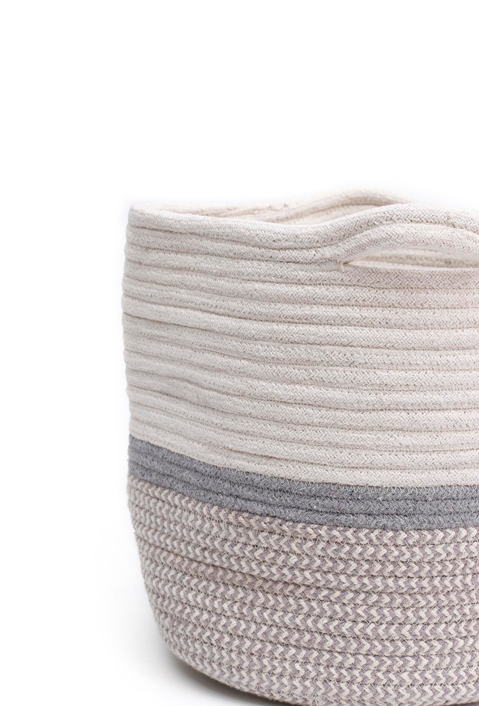 Fluff White Cotton Jute Basket