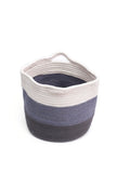 Three Tone Grey Cotton Jute Basket