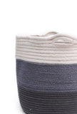 Three Tone Grey Cotton Jute Basket
