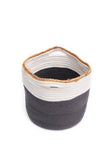 Grey and White Cotton Jute Basket