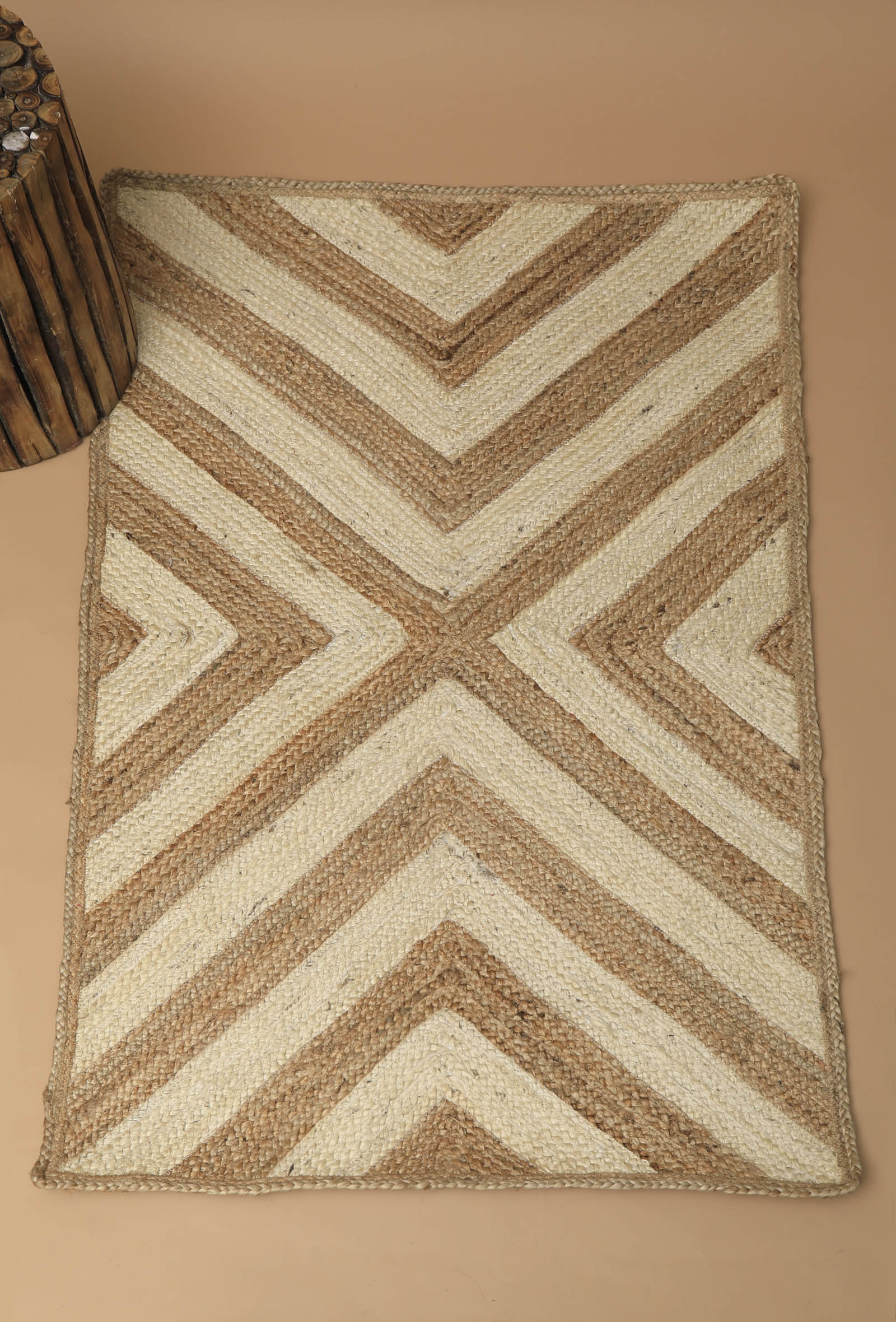 Ella Rectangular Pattern Handcraft Jute Rug