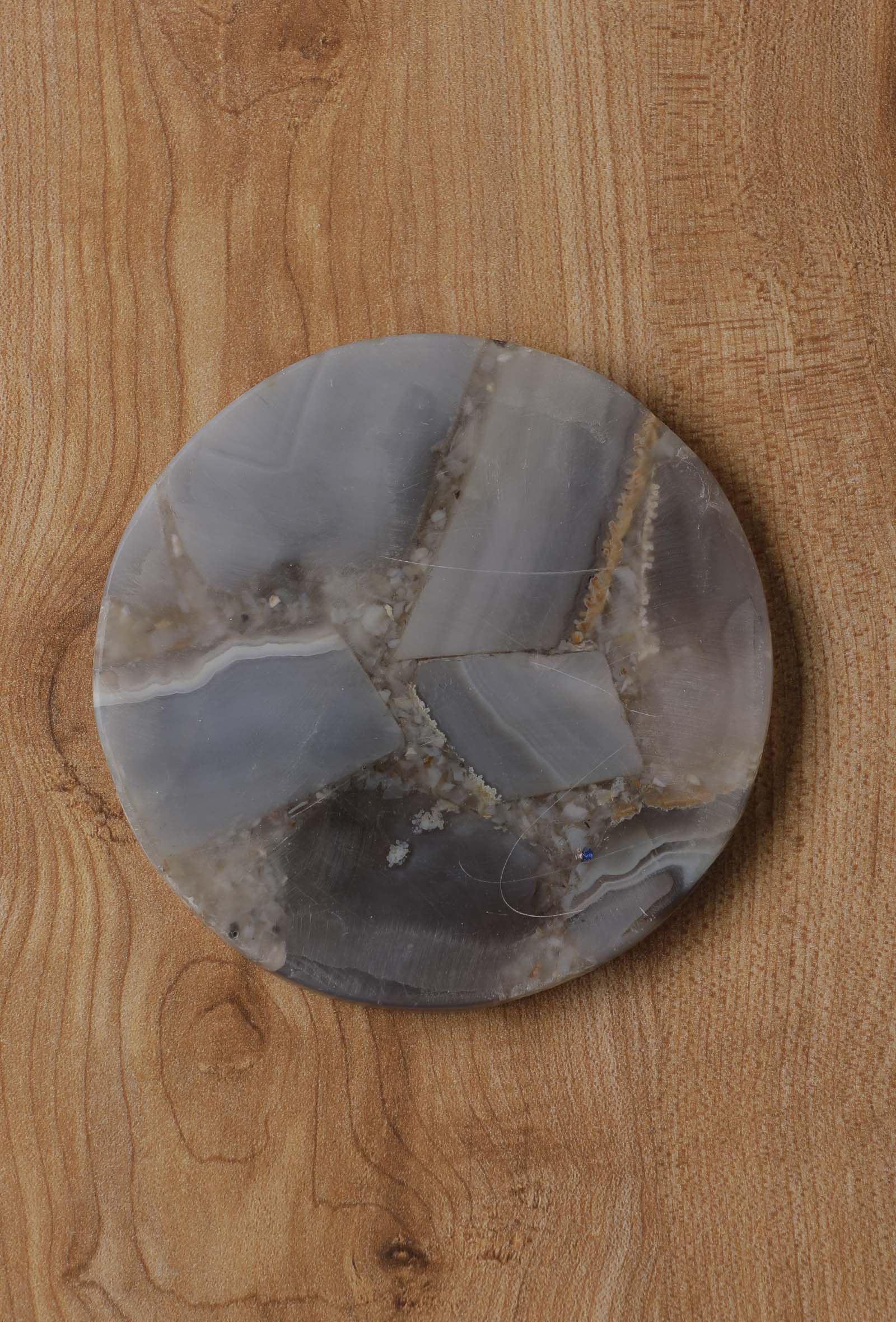 Set of 5 - Grey Agate Costers