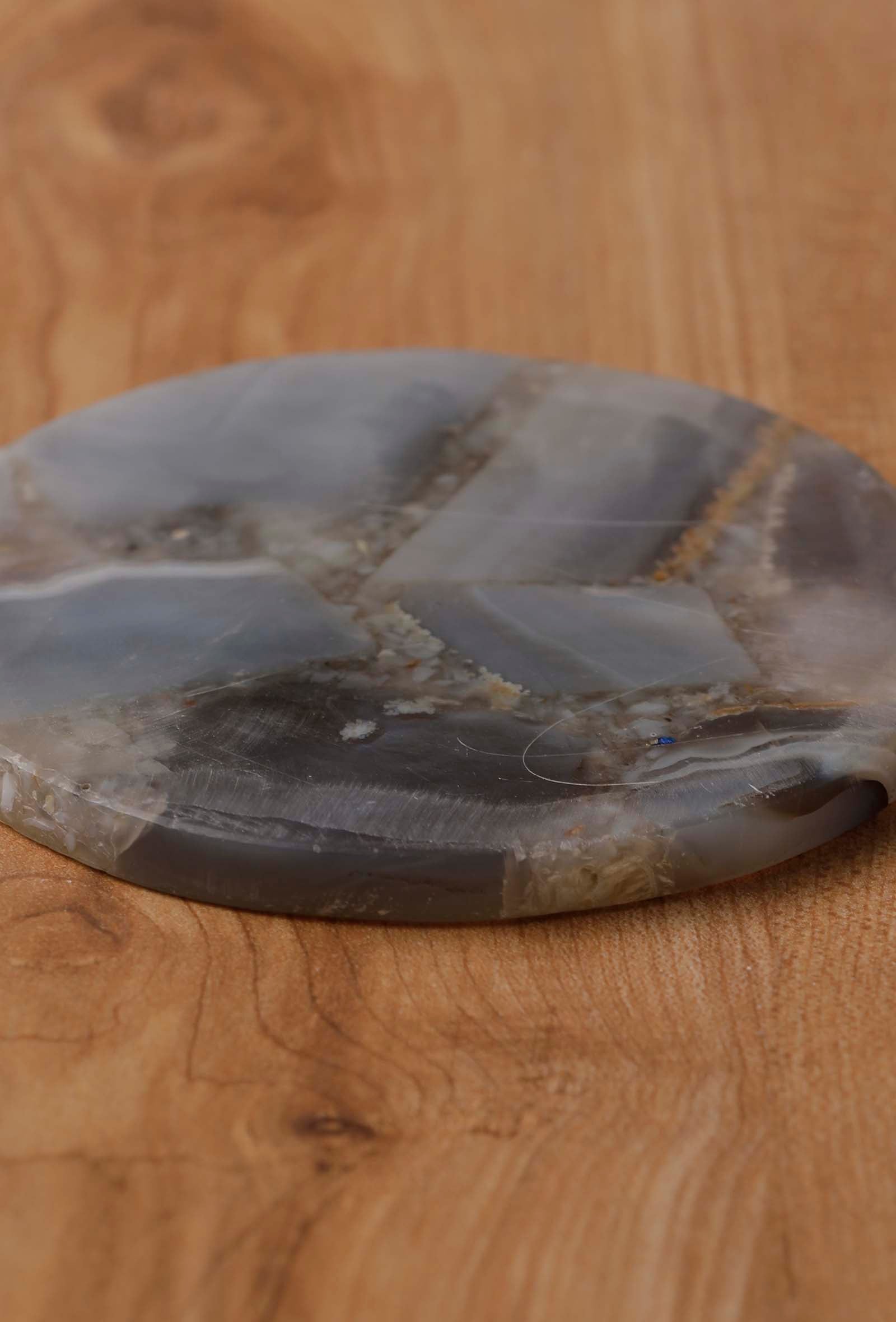 Set of 5 - Grey Agate Costers