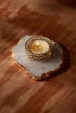 White Agate Tea Light Holder