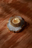 Crystal Silver Agate Tea Light Holder