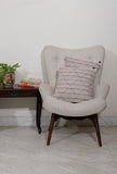 Set of 2: White with Red Contrast Handcrafted Jacquard Cushion Covers