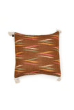 Set of 2: Chocolate Brown Ikat Cotton Cushion Covers