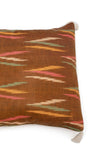 Set of 2: Chocolate Brown Ikat Cotton Cushion Covers