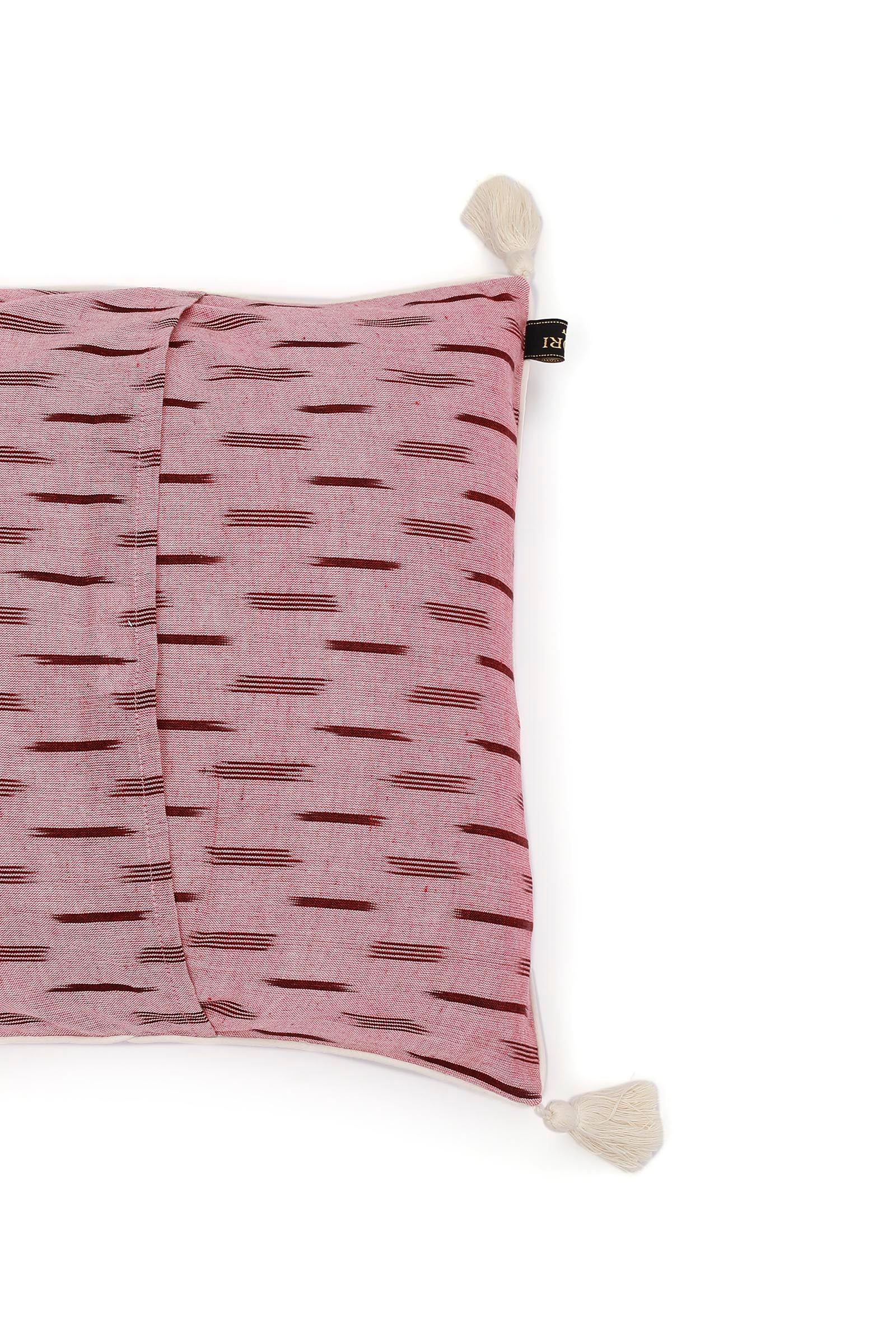 Set of 2: Candy Pink Ikat Cotton Cushion Covers