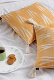 Set of 2: Peach Ikat Cotton Cushion Covers