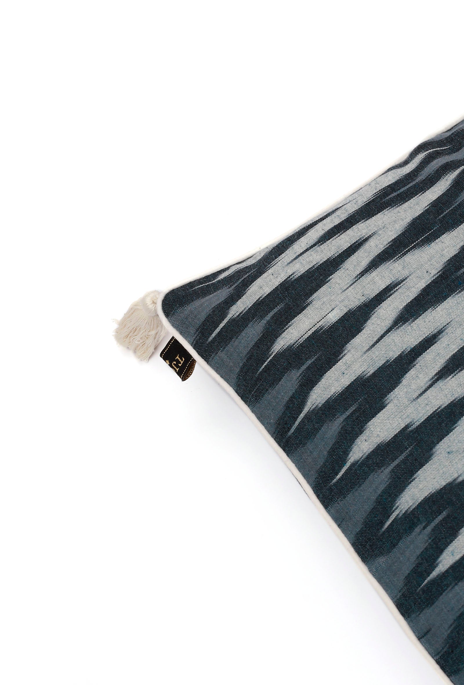 Set of 2: Prussian Blue Ikat Cotton Cushion Covers
