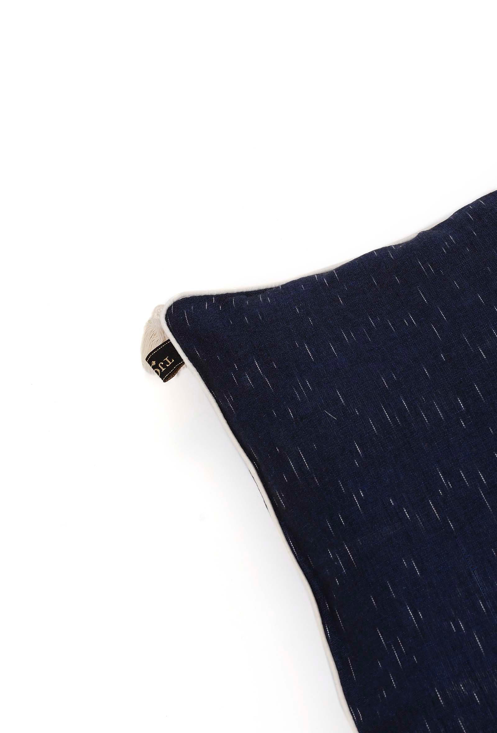 Set of 2: Amber Blue Ikat Cotton Cushion Covers