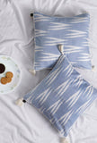 Set of 2: Bubble Blue Ikat Cotton Cushion Covers