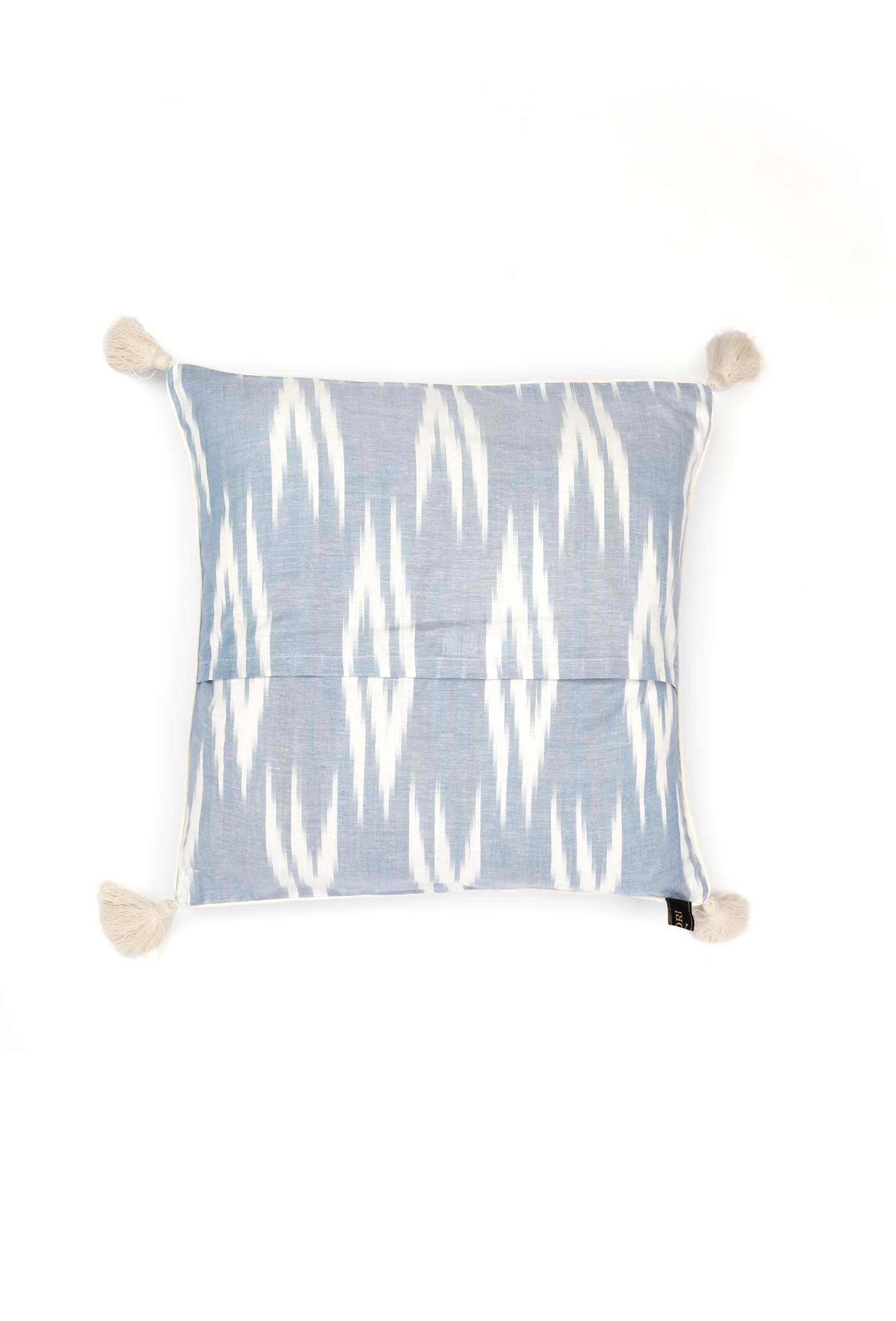 Set of 2: Bubble Blue Ikat Cotton Cushion Covers