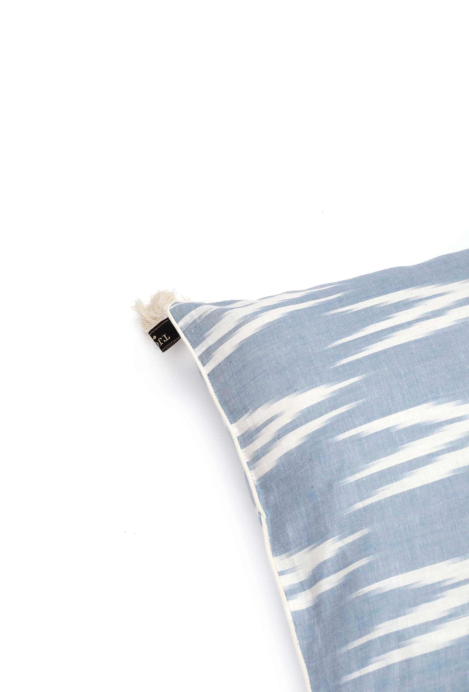 Set of 2: Bubble Blue Ikat Cotton Cushion Covers