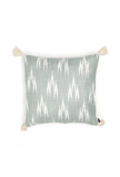 Set of 2: Slate Blue Ikat Cotton Cushion Covers