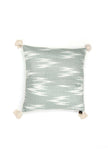 Set of 2: Slate Blue Ikat Cotton Cushion Covers