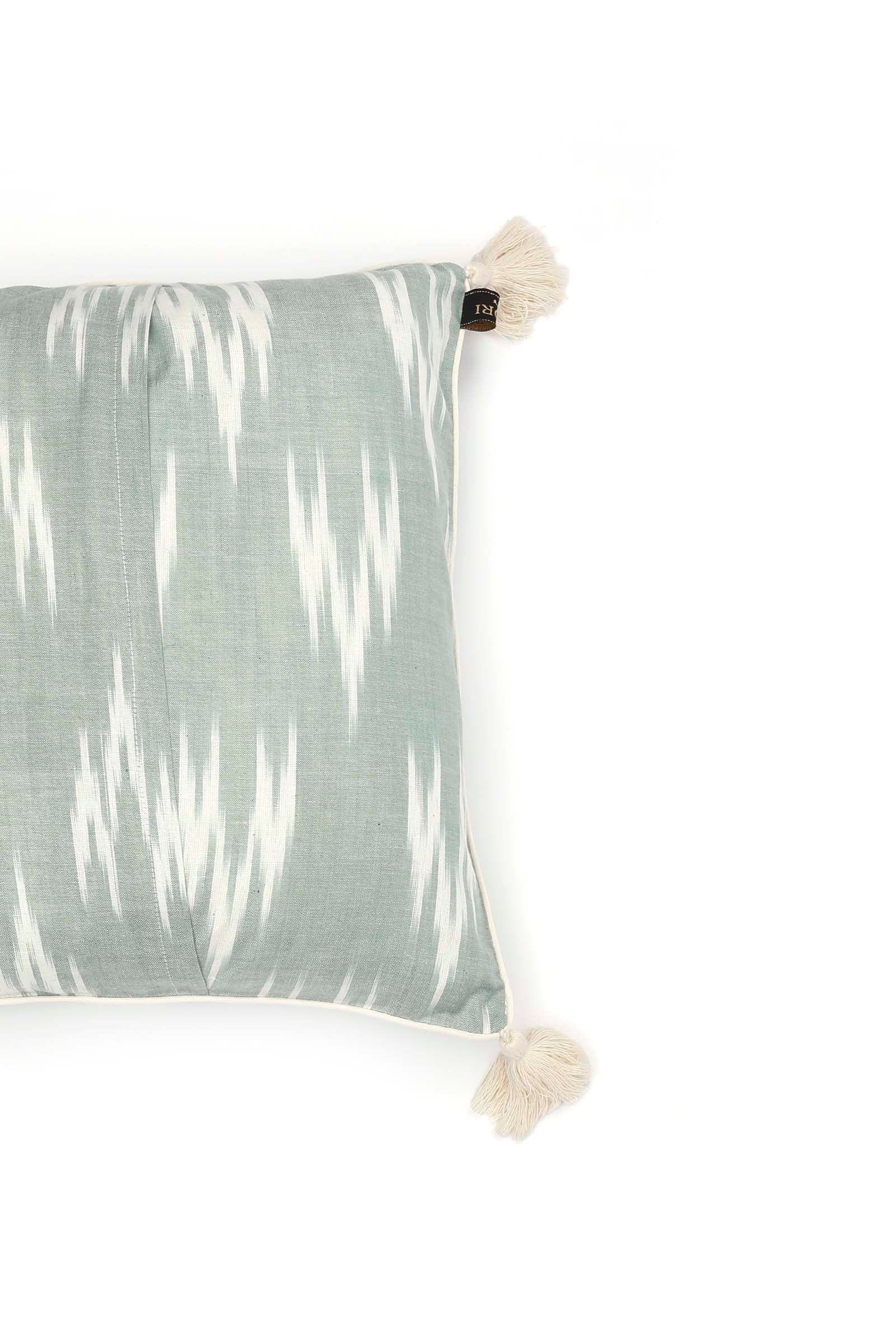 Set of 2: Slate Blue Ikat Cotton Cushion Covers