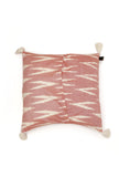 Set of 2: Coral Red Ikat Cotton Cushion Covers