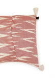 Set of 2: Coral Red Ikat Cotton Cushion Covers