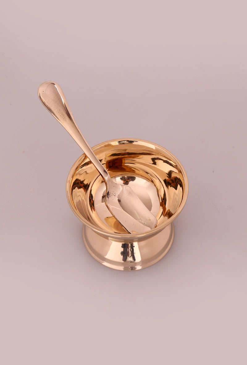 Kansa Metal Ice-Cream Cup With Spoon