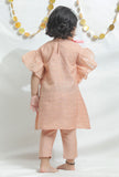 Set of 2: Peach Chanderi Kurta with Pants