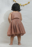 Set of 2: Light Brown Chanderi Blouse with Lehenga