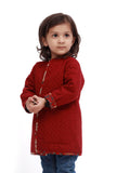 Red Kalamkari Print Quilted Reversible Jacket