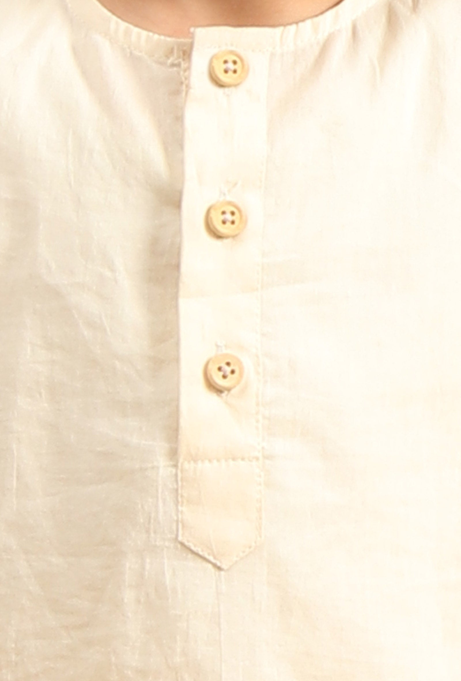Set Of 3: Ark Off White Cotton Kurta, Pyjama & Indigo Ajrakh Jacket